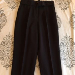 Ann Taylor Belted High Rise Cropped Pant -Black 4